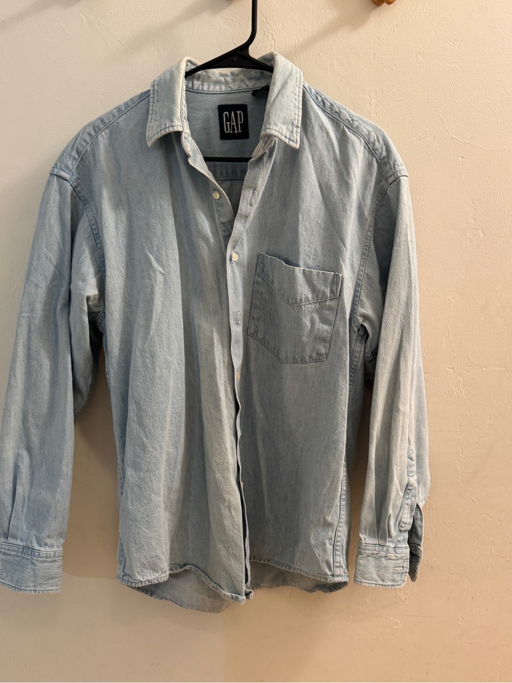 Vintage Gap Men’s M Denim Button Down Shirt Light Blue Canada 100% Cotton